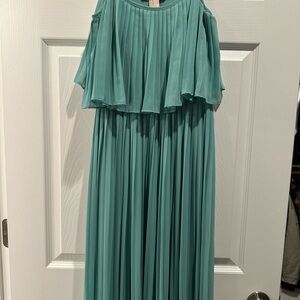 Seafoam Green Pleated Maxi Dress
